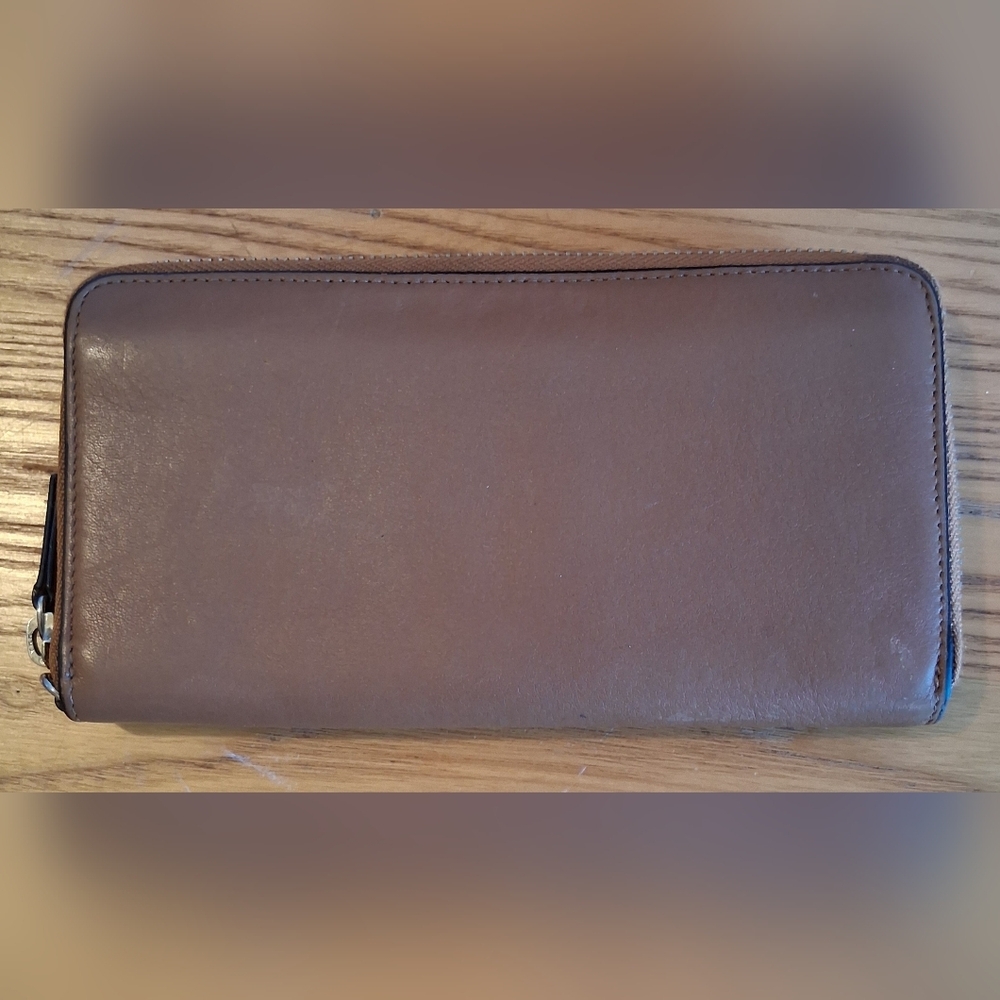 Euc Leatherology Windsor Caramel Tan Full Grain Zip Around Quiet Luxury Wallet — image 2 of 8
